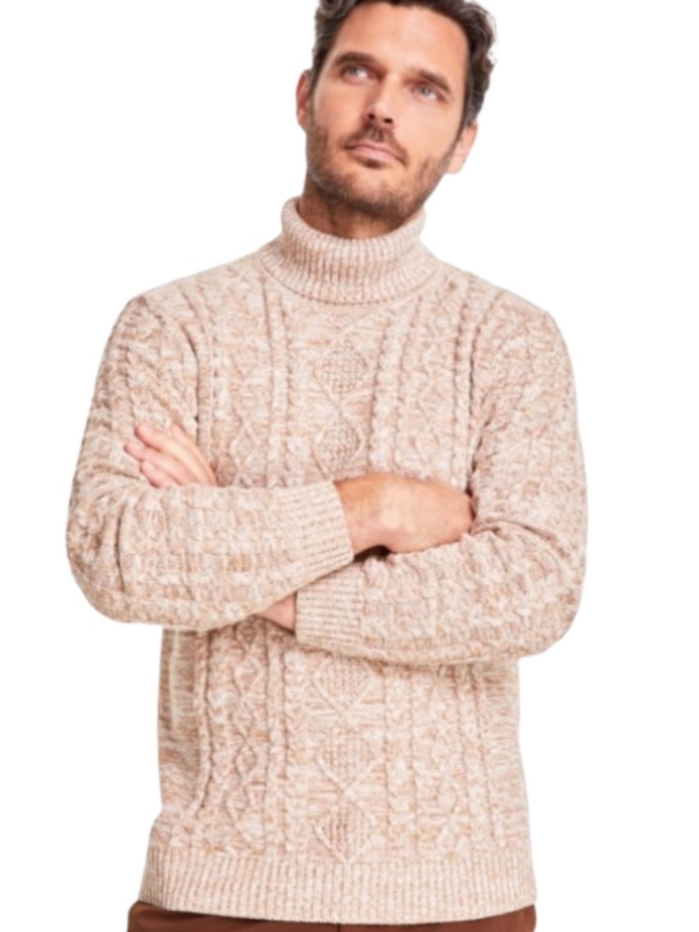 Club Room Men's Chunky Turtleneck Sweater, Moca - NWT